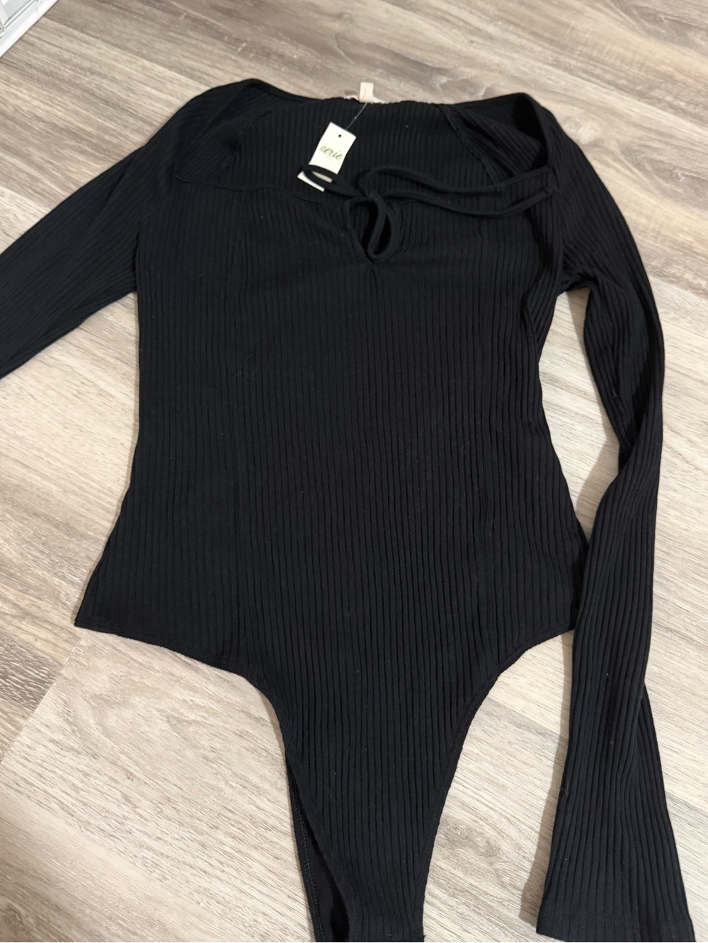 Brand new Aerie Black Ribbed Long-Sleeve Bodysuit